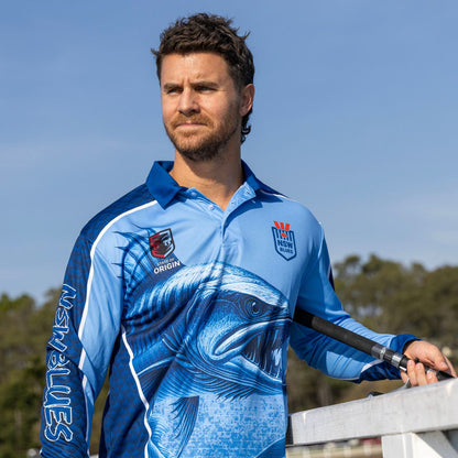 NSW Blues SOO Mens Barracuda Fishing Shirt