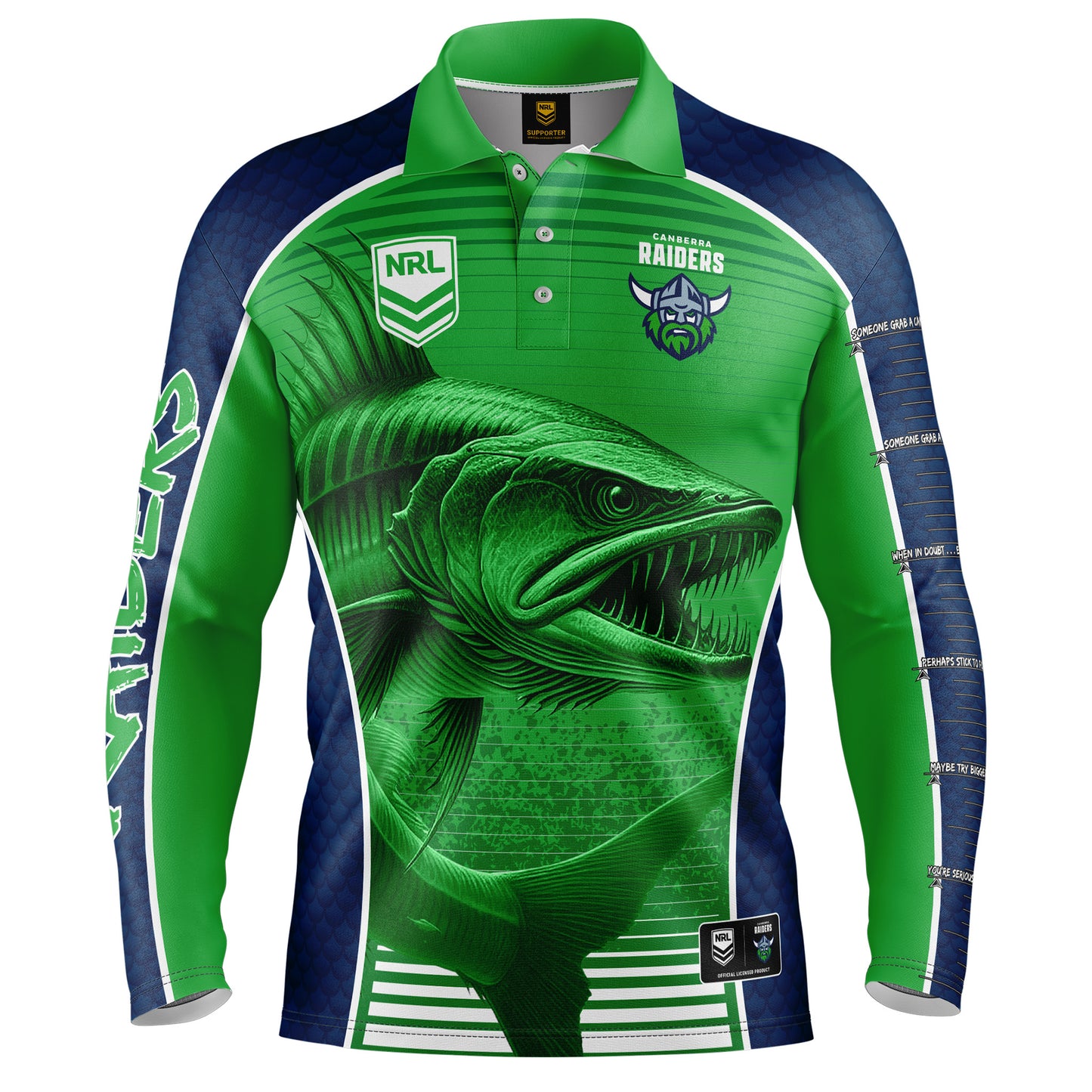 Canberra Raiders Mens Barracuda Fishing Shirt