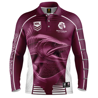 Manly-Warringah Sea Eagles Mens Eagles Barracuda Fishing Shirt