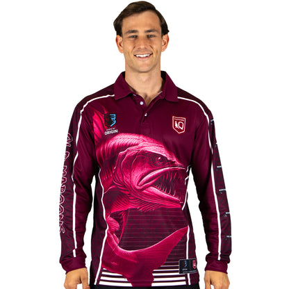 QLD Maroons SOO Mens Barracuda Fishing Shirt