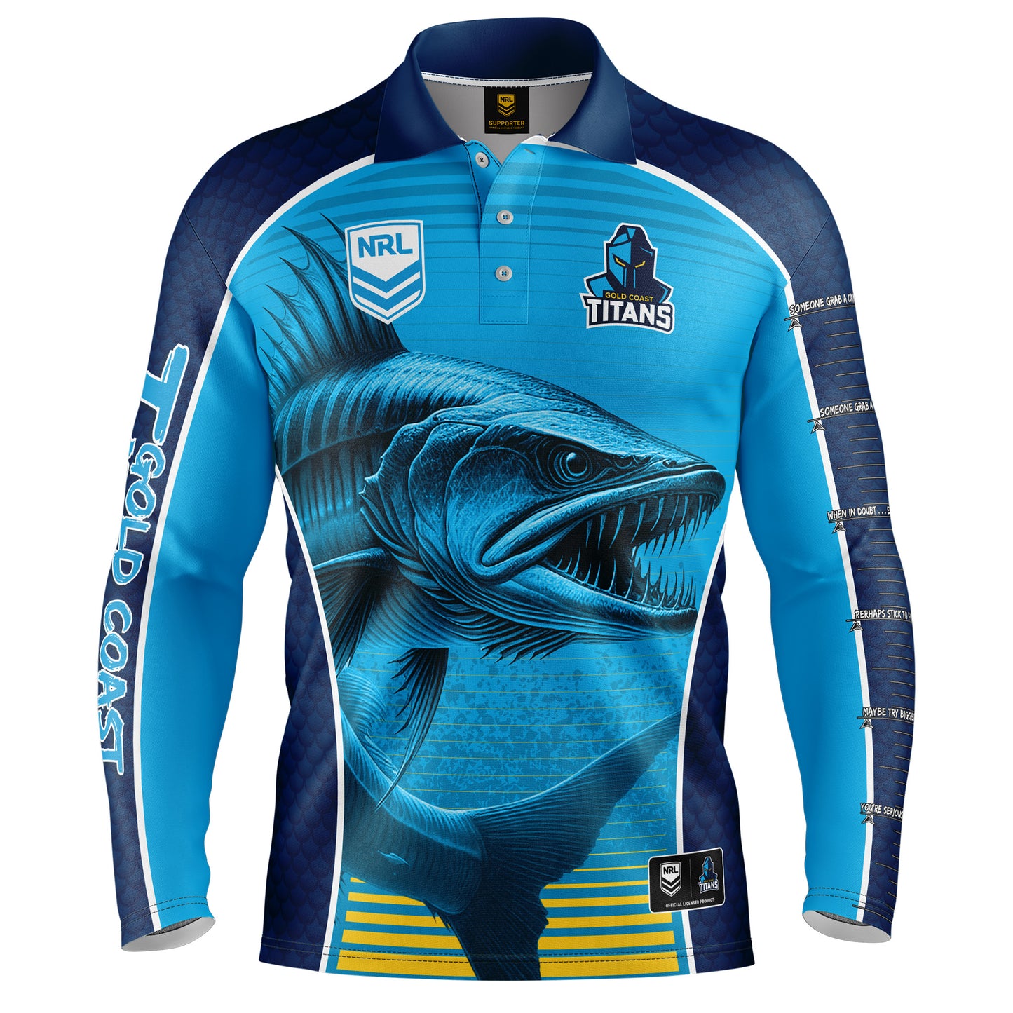 Gold Coast Titans Mens Barracuda Fishing Shirt